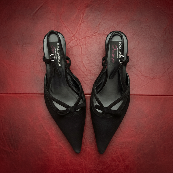 6.5US DOLCE & GABANNA BLACK POINTED TOE
