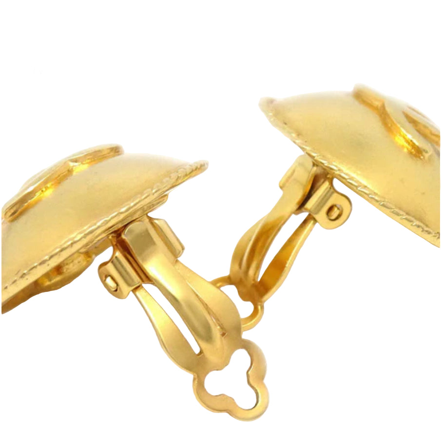 CC CHANEL GOLD 1995 EARRINGS CLIP-ONS