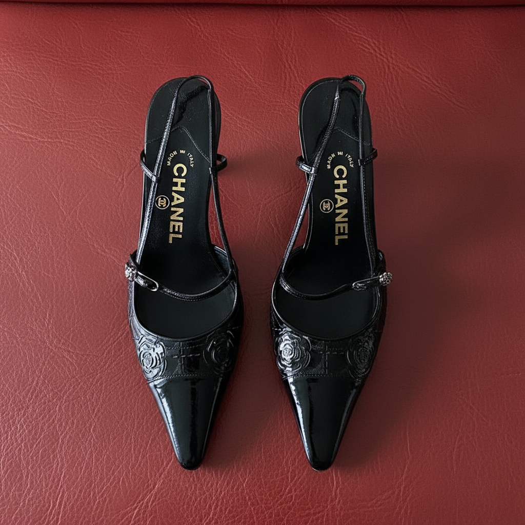 6US FLORAL CHANEL SLINGBACK POINTED TOE