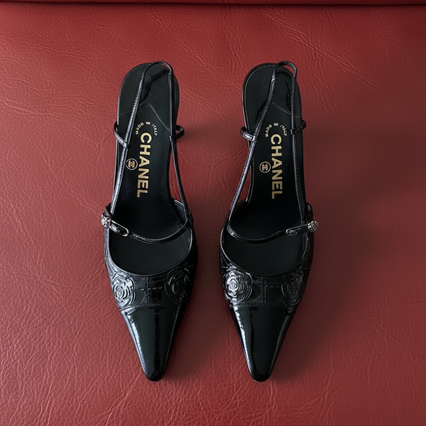 6US FLORAL CHANEL SLINGBACK POINTED TOE