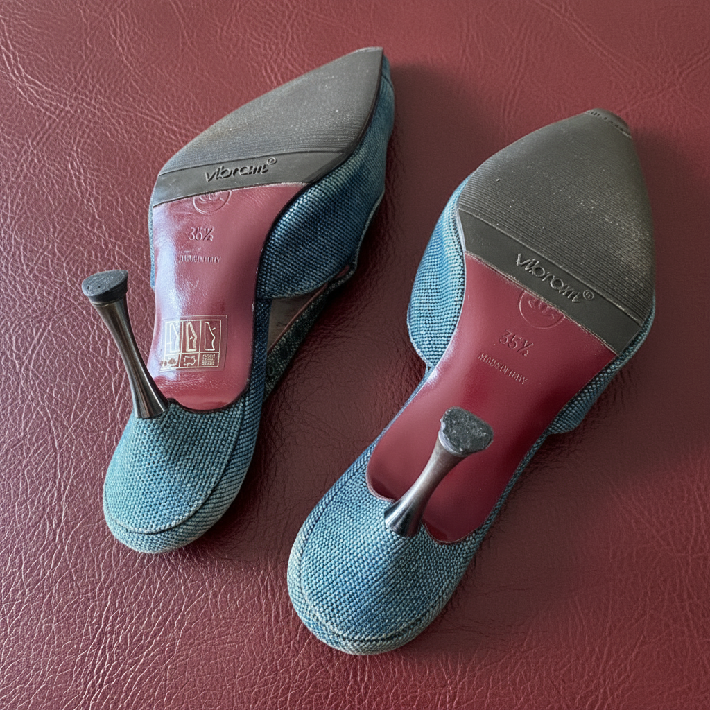 5.5US CHANEL DENIM SLINBACK POINTED TOES
