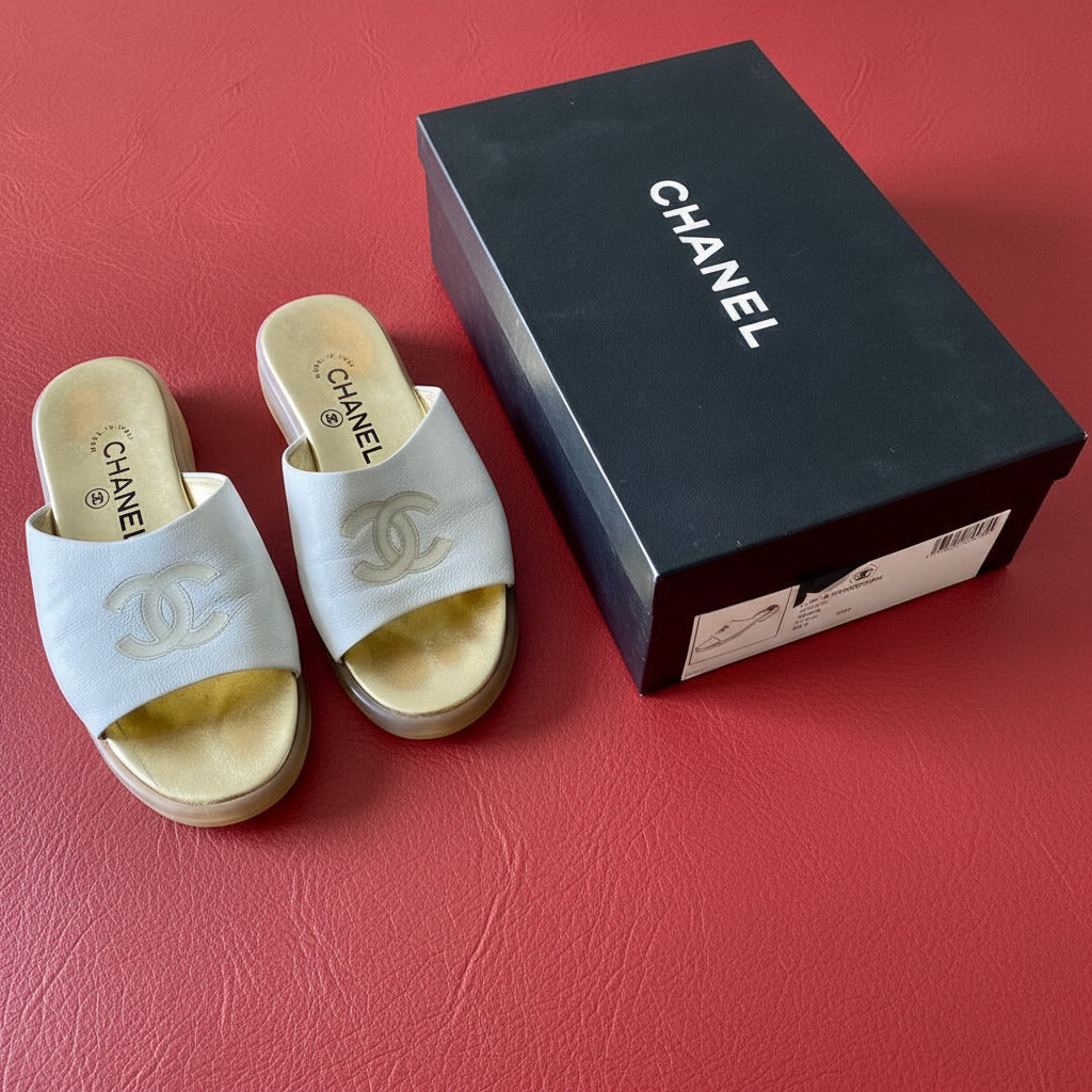 6.5US JELLY SOLE MULE SANDALS CHANEL