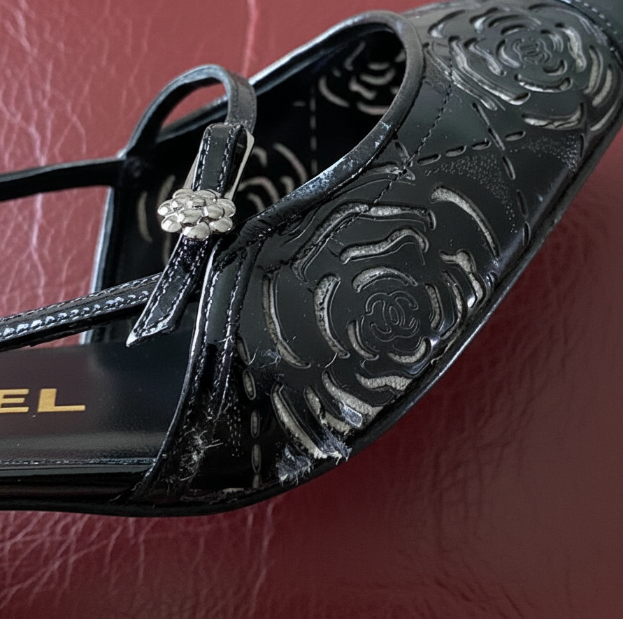 6US FLORAL CHANEL SLINGBACK POINTED TOE