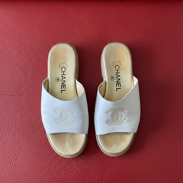 6.5US JELLY SOLE MULE SANDALS CHANEL