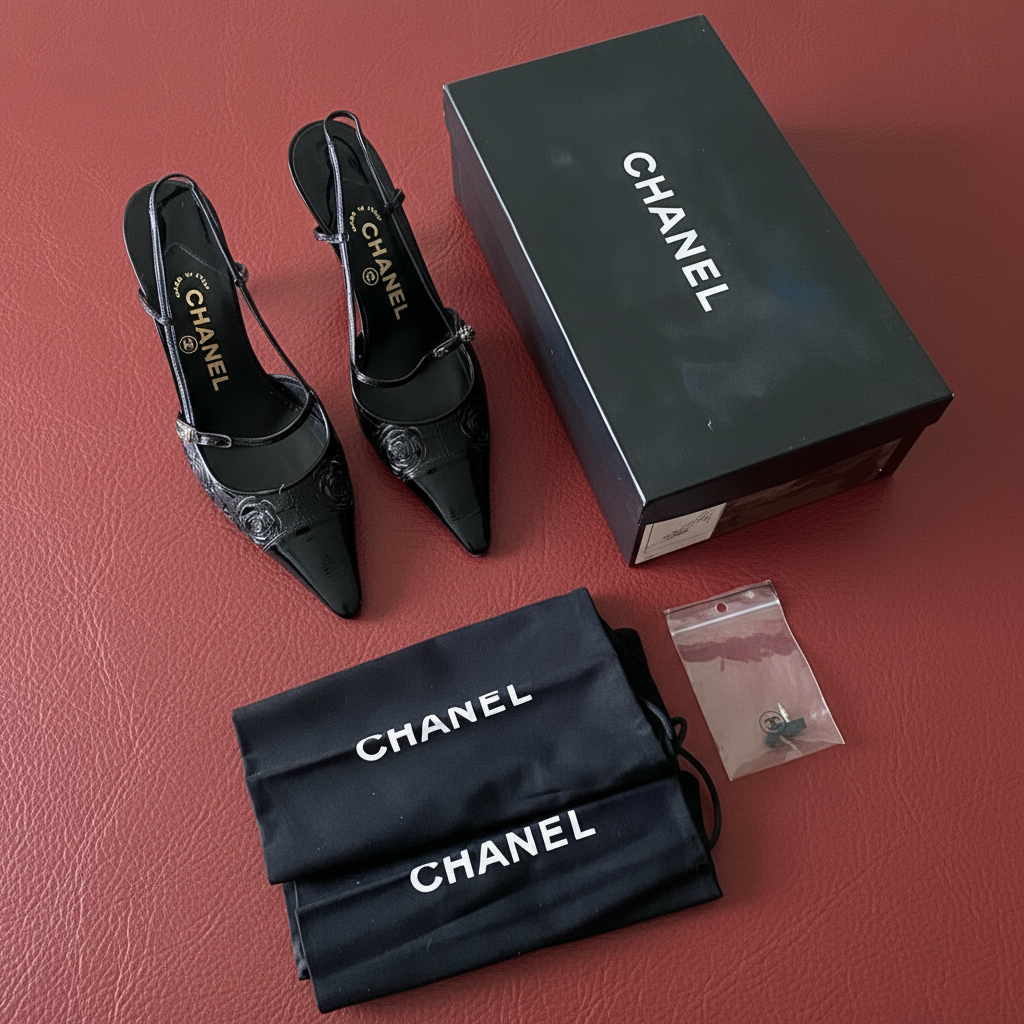 6US FLORAL CHANEL SLINGBACK POINTED TOE