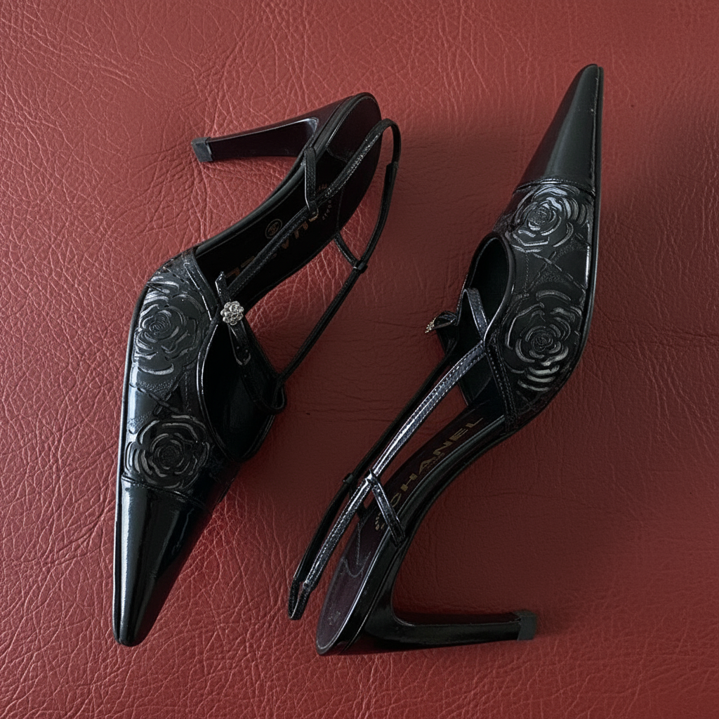 6US FLORAL CHANEL SLINGBACK POINTED TOE