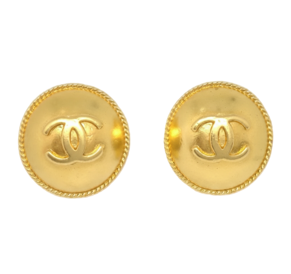 CC CHANEL GOLD 1995 EARRINGS CLIP-ONS