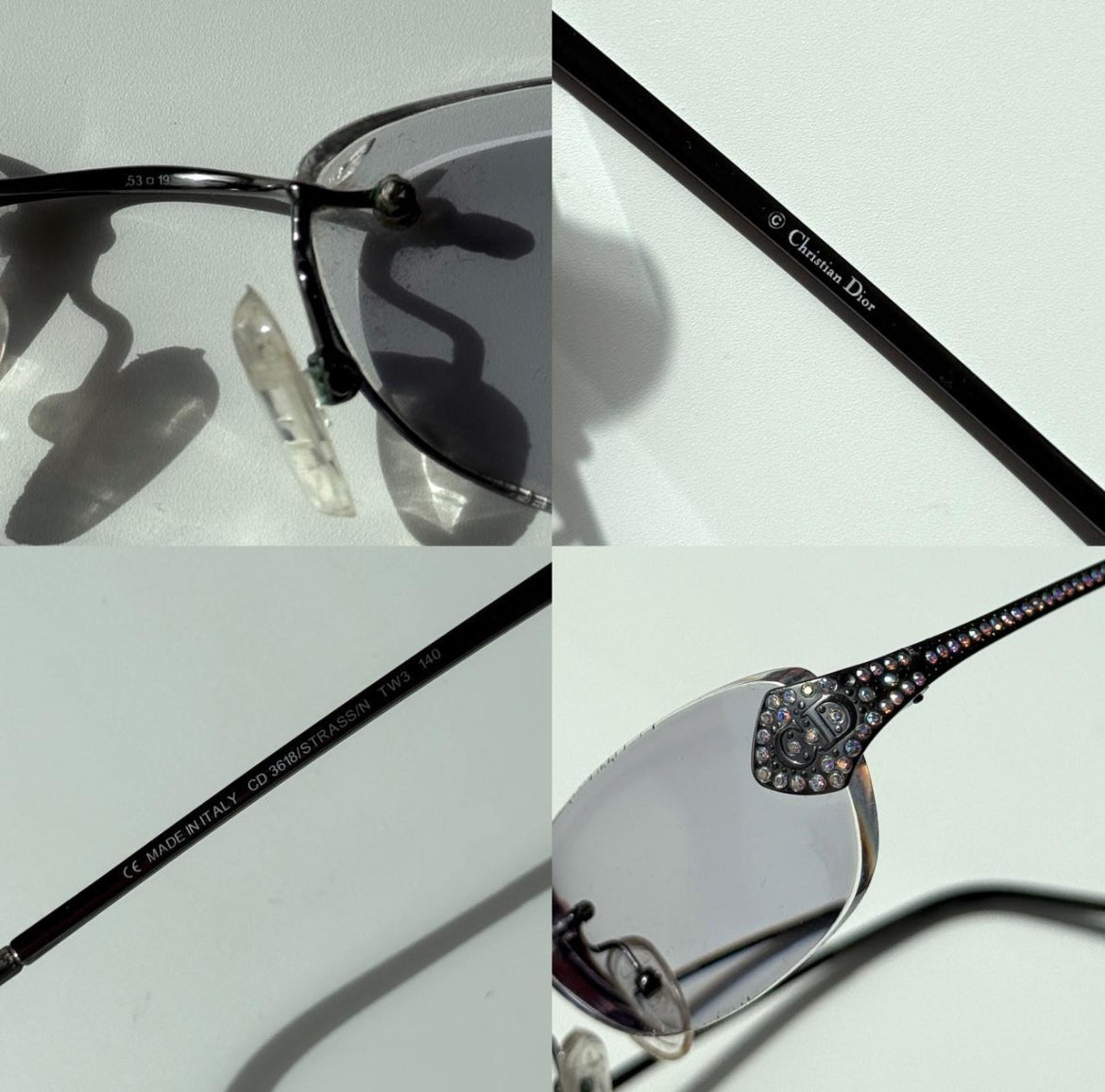 2000s DIOR STONE JEWEL GLASSES