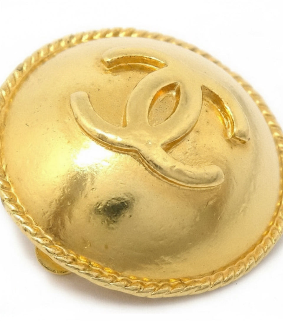 CC CHANEL GOLD 1995 EARRINGS CLIP-ONS