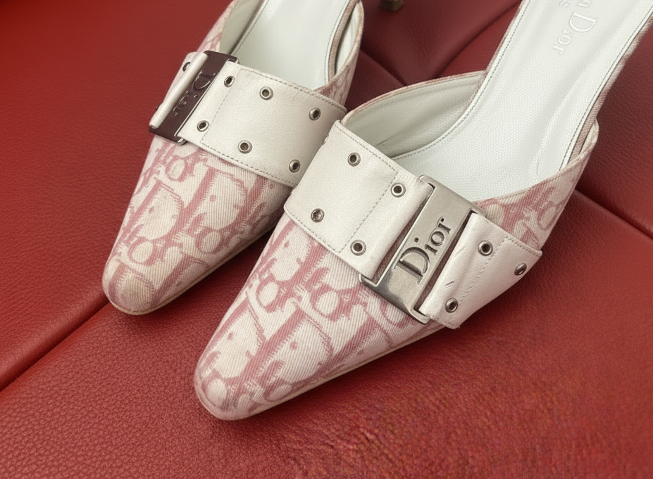 7.5US Christian Dior Pink Closed Pointed Toe