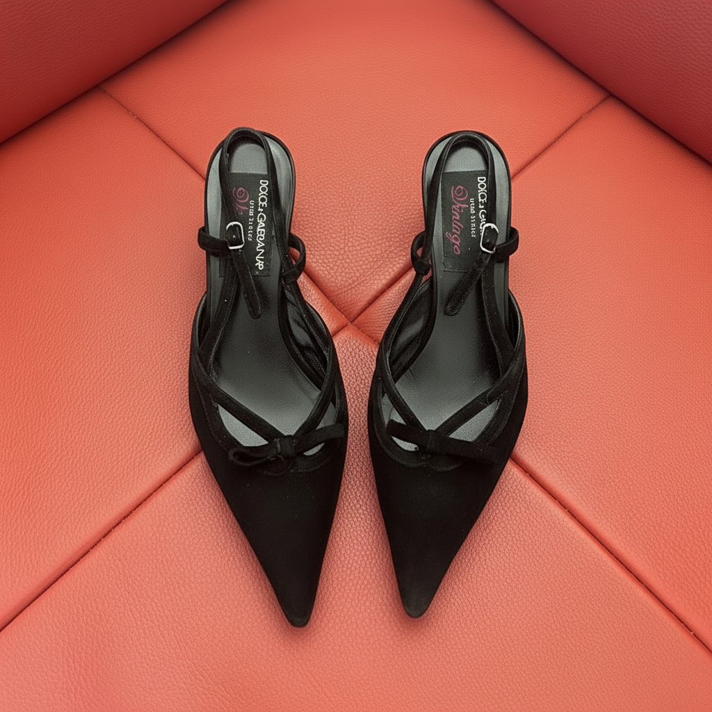 6.5US DOLCE & GABANNA BLACK POINTED TOE
