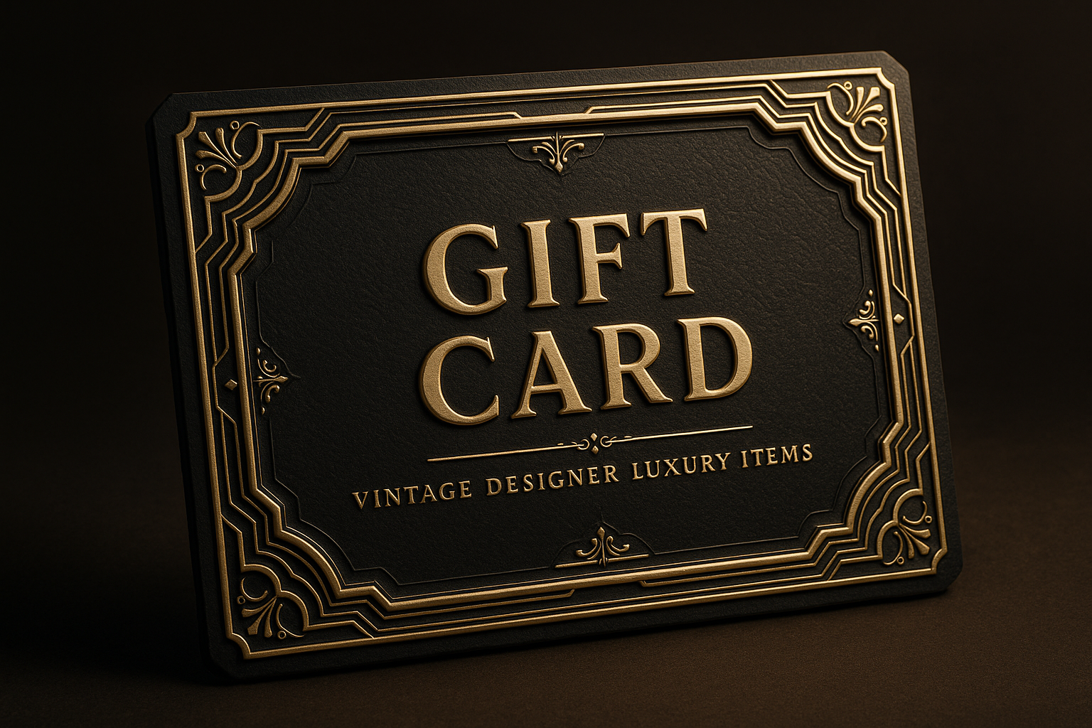 create a 3d model for this gift card for vintage designer luxury items